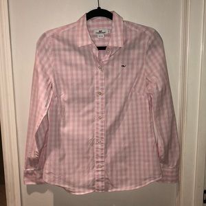 NWOT Vineyard Vines Pink Gingham Button Down